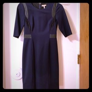 Slick Rebecca Taylor dress with leather trim